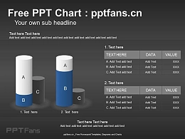 商务感十足的立体柱状图PPT模板