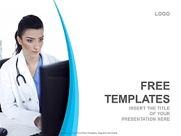 蓝色精美医学医疗行业PPT模板下载