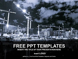 夜幕中的建筑工地