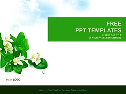 漂亮的茉莉花背景PPT模板
