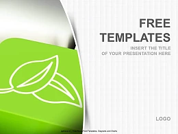 树叶按钮PPT模板下载