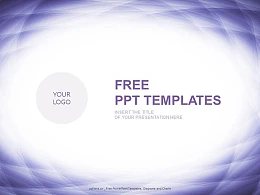 蓝色波纹PPT模板