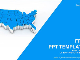 美国地图PPT模板下载