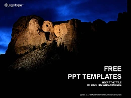 夜晚的大山PPT模板下载