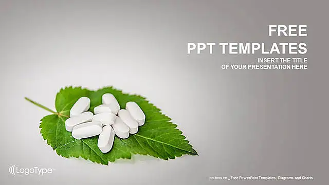 叶子上的药片PPT模板下载_预览图5
