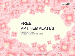 粉色花朵PPT模板下载