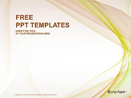 粉色绿色线条PPT模板下载