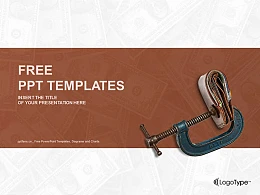 钱包锁PPT模板下载