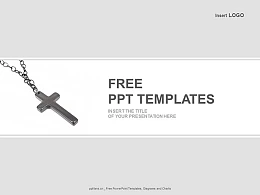 十字掉坠PPT模板下载