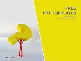 举起问号的小人PPT模板