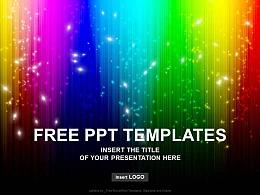 七彩取色板黑色背景PPT模板下载