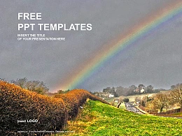 山间的彩虹PPT模板下载