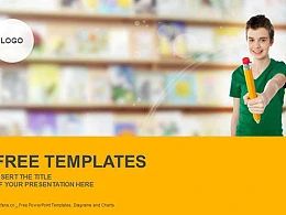 握铅笔的男孩PPT模板下载