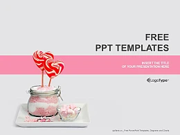 爱心棒棒糖PPT模板下载