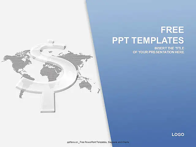 透明的美元符号PPT模板下载_预览图1