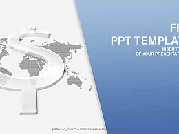透明的美元符号PPT模板下载