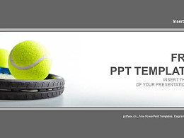 网球和网球拍PPT模板下载