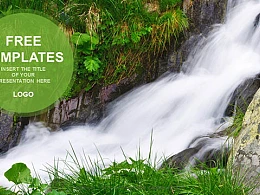 山涧溪流PPT模板下载