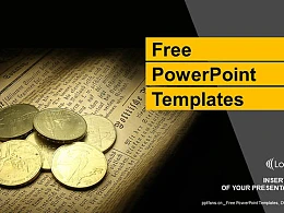 报纸上的钱币PPT模板下载