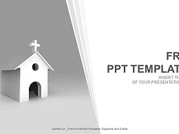 白色教堂PPT模板下载