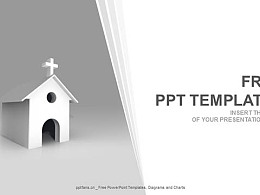 白色教堂PPT模板下载