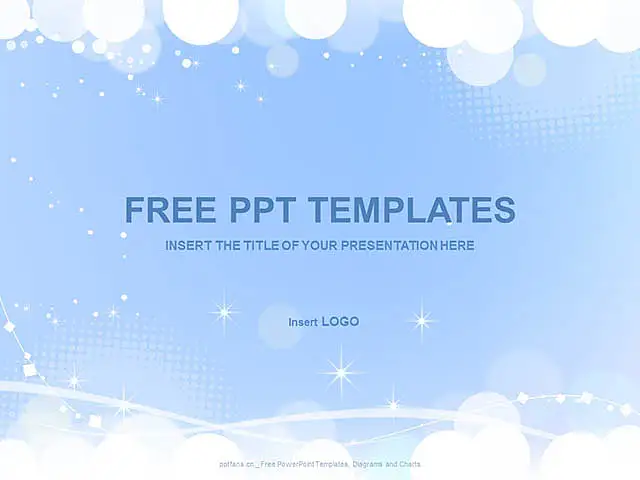 白色圆圈简洁PPT模板下载_预览图1