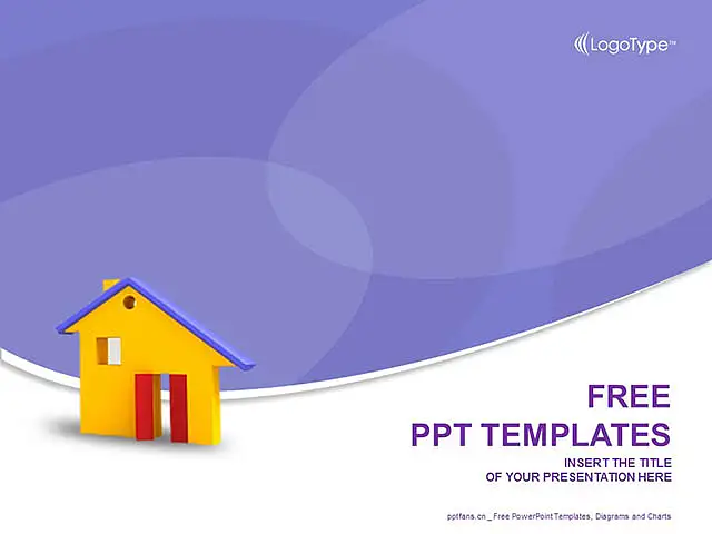 黄色的小屋/房地产行业PPT模板下载_预览图1
