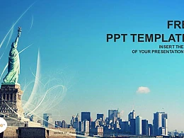 自由女神像PPT模板下载