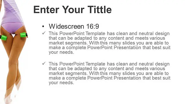 女士啞鈴健身淺紫色背景PPT模板下載_預覽圖5