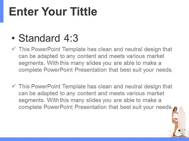 生活寫意/沖浪的少女藍(lán)色PPT模板下載_預(yù)覽圖2