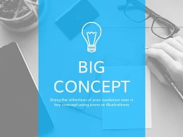 教学用蓝色灰背景课件PPT模板下载