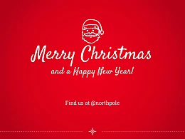 圣诞节卡通线条画红蓝交替背景幻灯片模板下载