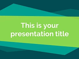 蓝绿色简约商务专用幻灯片模板