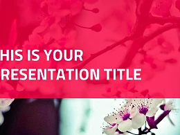 粉红色自然风景系列PPT模板下载