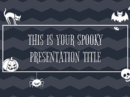 多彩万圣节主题纯色powerpoint模板下载