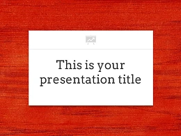 红色木地板背景PPT模板下载