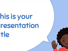 卡通人物对话框PPT模板下载