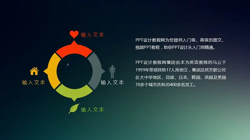 4部分结构圆环状PPT模板下载_预览图1