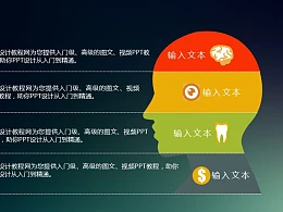 人头/大脑各部位解释说明PPT素材