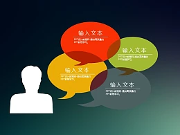 多彩聊天气泡ppt素材-产品口碑的PPT表现形式