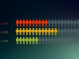 由一排小人组成的抽象条形图PPT素材