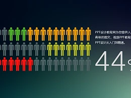 由一排排小人图标组成的信息可视化数据图表PPT模板