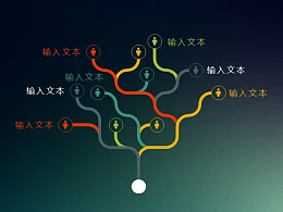 特色树状结构组合关系PPT模板下载