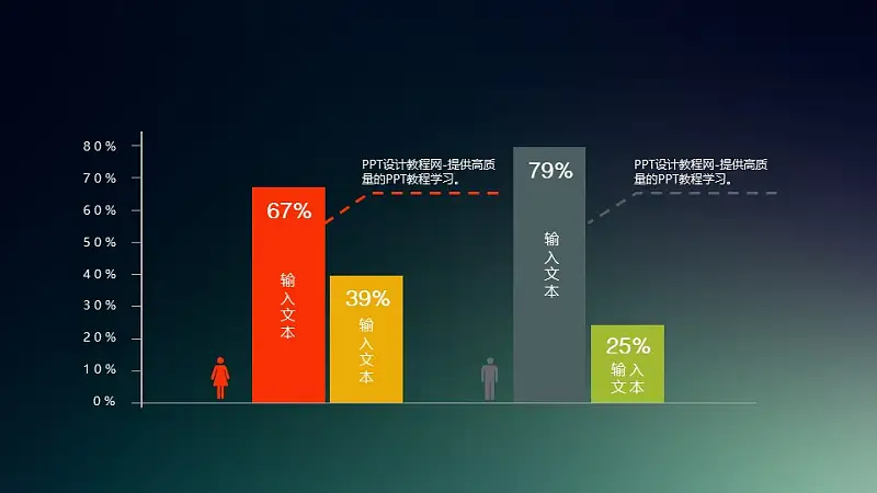 男女比例分布数据分析PPT图表_预览图1