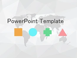 灰色多边形背景简洁风PPT模板下载