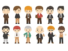 100+扁平化商务小人PPT素材打包免费下载