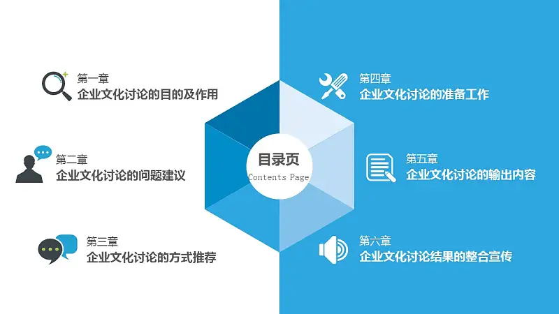 蓝色系企业文化建设PowerPoint模板_预览图2