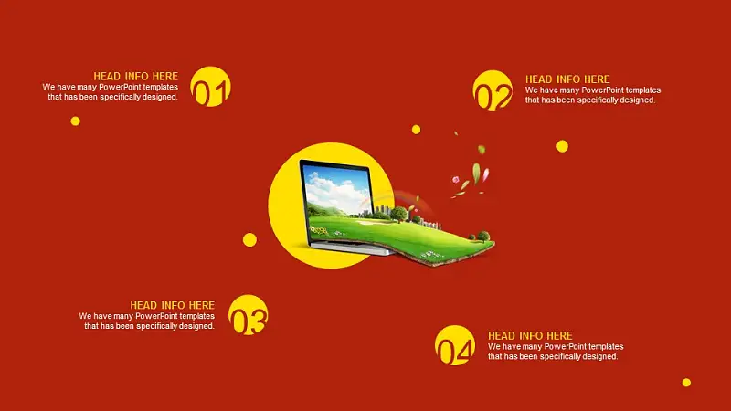 中国红商业报告PPT模板下载_预览图2