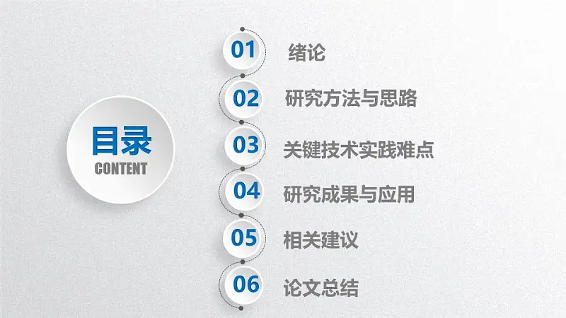 蓝白色简洁风论文答辩PPT模板下载_预览图2