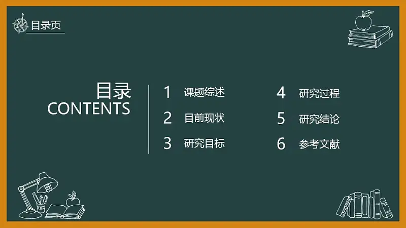 黑板风格校园风PowerPoint模板下载_预览图2